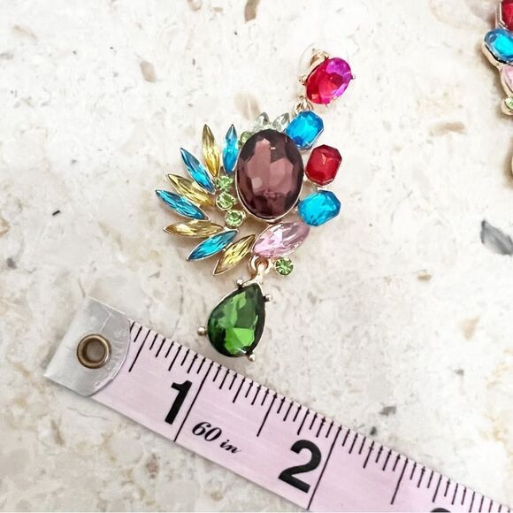 Dynasty Crystal Cluster Jewel Post Earrings - Picture 6 of 8